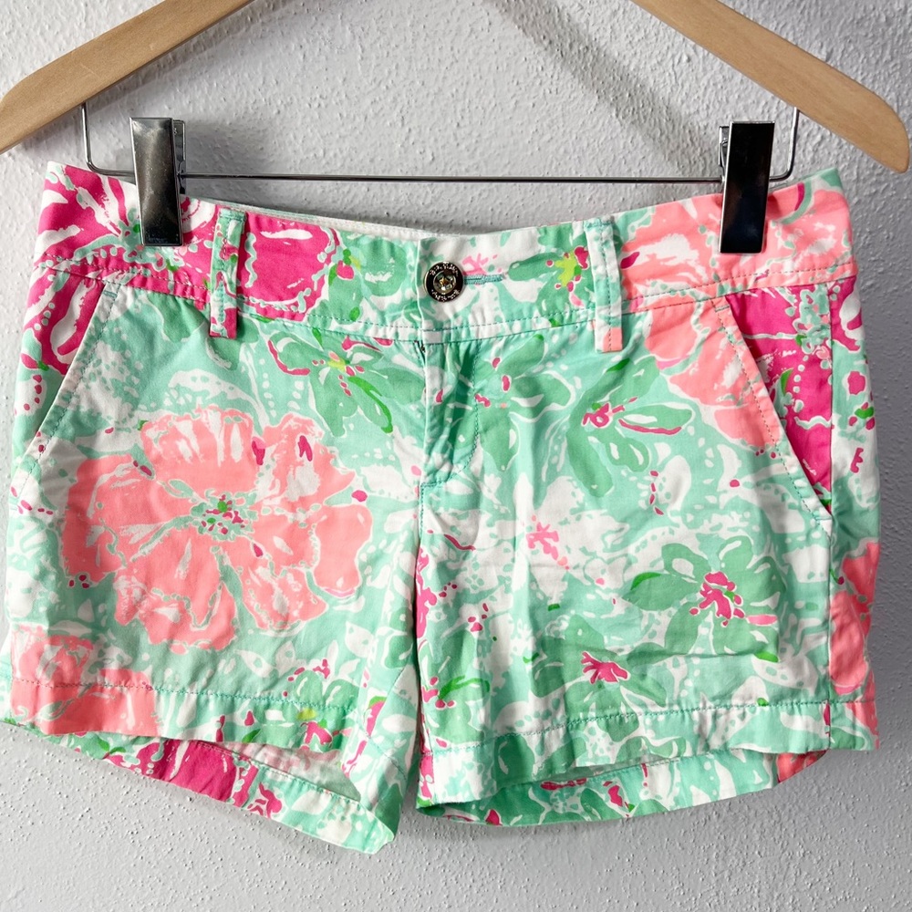 Lilly Pulitzer pink green Callahan shirt size 0